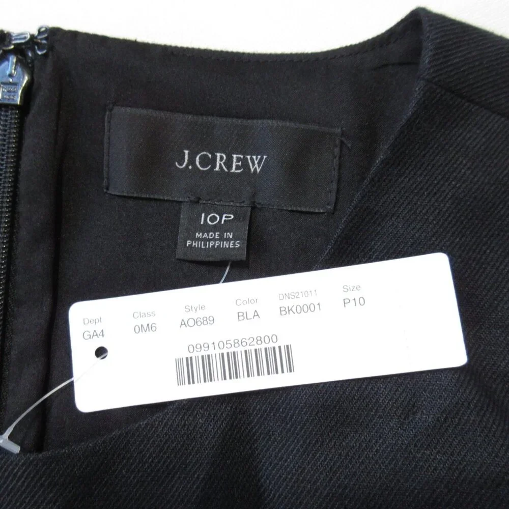 NWT J.Crew Resume Jumpsuit in Black Stretch Linen Belted Wide Leg 1-Piece 10P - Picture 4 of 6